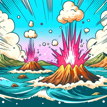 Explique pourquoi certaines petites îles volcaniques émergent soudainement de l'océan ?