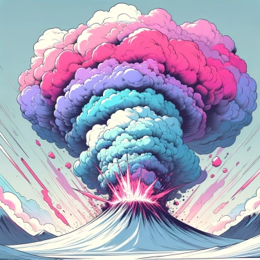 Explique pourquoi certains volcans émettent-ils des nuages de cendres colorés lors de leurs éruptions?