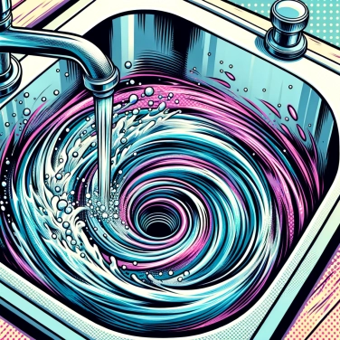 Explique pourquoi l'eau tourbillonne en s'écoulant dans un évier ?