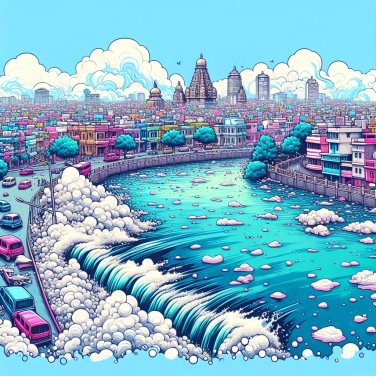 Explique pourquoi la ville de Bangalore (en Inde) fait face à des lacs recouverts de mousse toxique ?