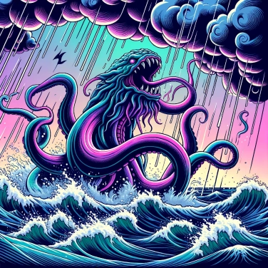 Explique pourquoi le Kraken est associé aux tempêtes ?