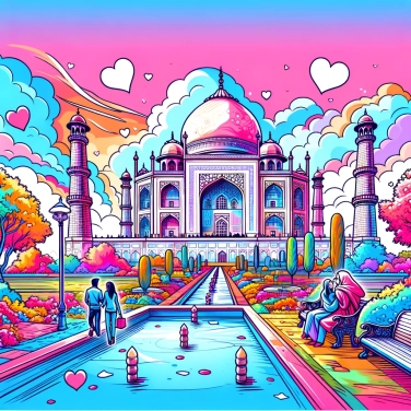 Explique pourquoi le Taj Mahal a été construit comme un monument d'amour ?