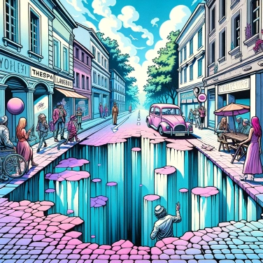 Explique pourquoi le trompe-l'œil a été utilisé pour créer des illusions d'optique dans les peintures de rue ?