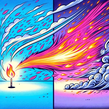 Explique pourquoi le vent peut éteindre une flamme mais attiser un feu ?