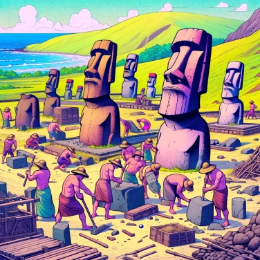 Explique pourquoi les habitants de l'île de Pâques ont construit les statues monumentales?