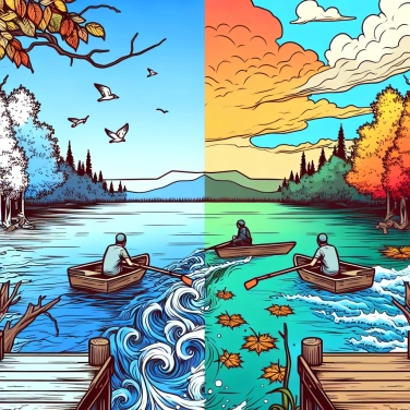 Explique pourquoi les lacs peuvent-ils changer de couleur en fonction de la saison ?