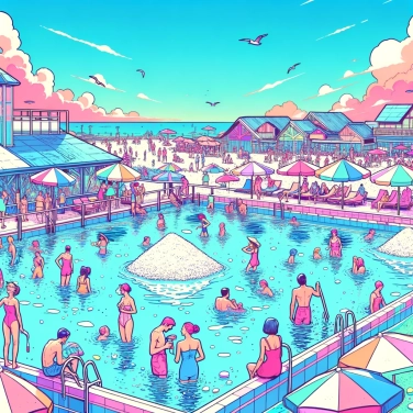 Explique pourquoi les piscines sont remplies d'eau salée dans certains pays ?