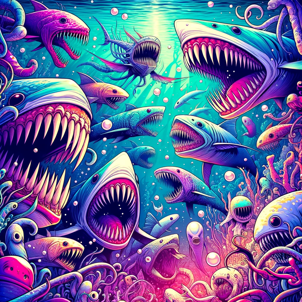 Explique pourquoi les poissons des abysses ont des dents pointues