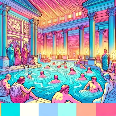 Explique pourquoi les Romains utilisaient des thermes pour leurs bains publics ?
