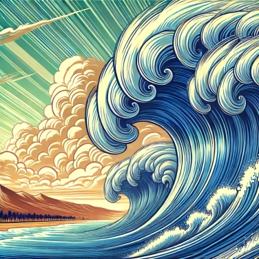 Explique pourquoi les vagues géantes se forment au large de certaines côtes ?
