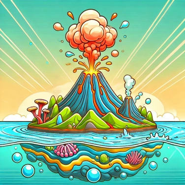 Explique pourquoi les volcans sous-marins peuvent créer de nouvelles îles ?