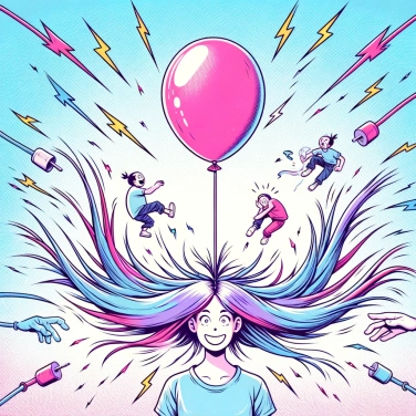 Explique pourquoi un ballon se colle aux cheveux ?